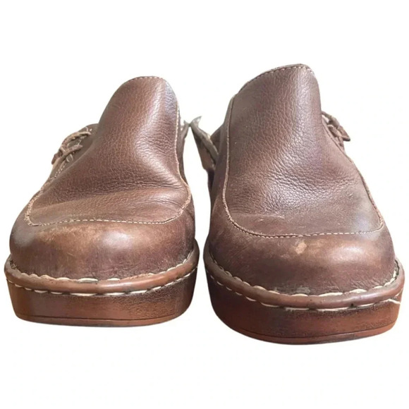 Nicole “Mecca” Brown Leather Mule Clogs – Size 9M – Chunky Heel Slip-On - Picture 3 of 8